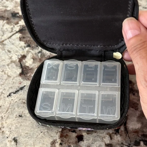 Floral Black PILL BOX - Picture 4 of 7